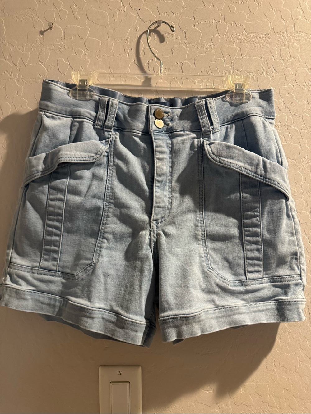 Democracy Light Blue Denim Utility Shorts